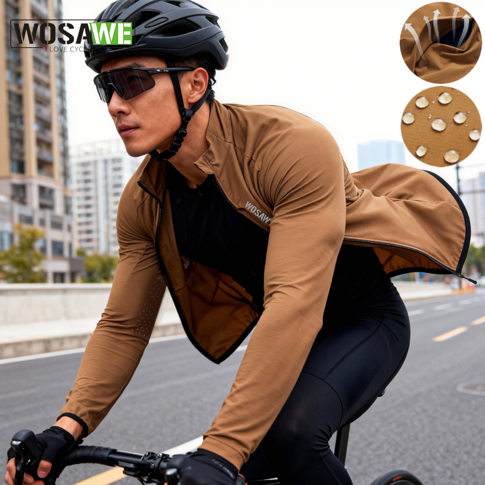 Running Gear Jacket - WOSAWE Fahrrad-Windjacke, Unisex, Sommer-Fahrradjacke, winddicht, atmungsaktiv,