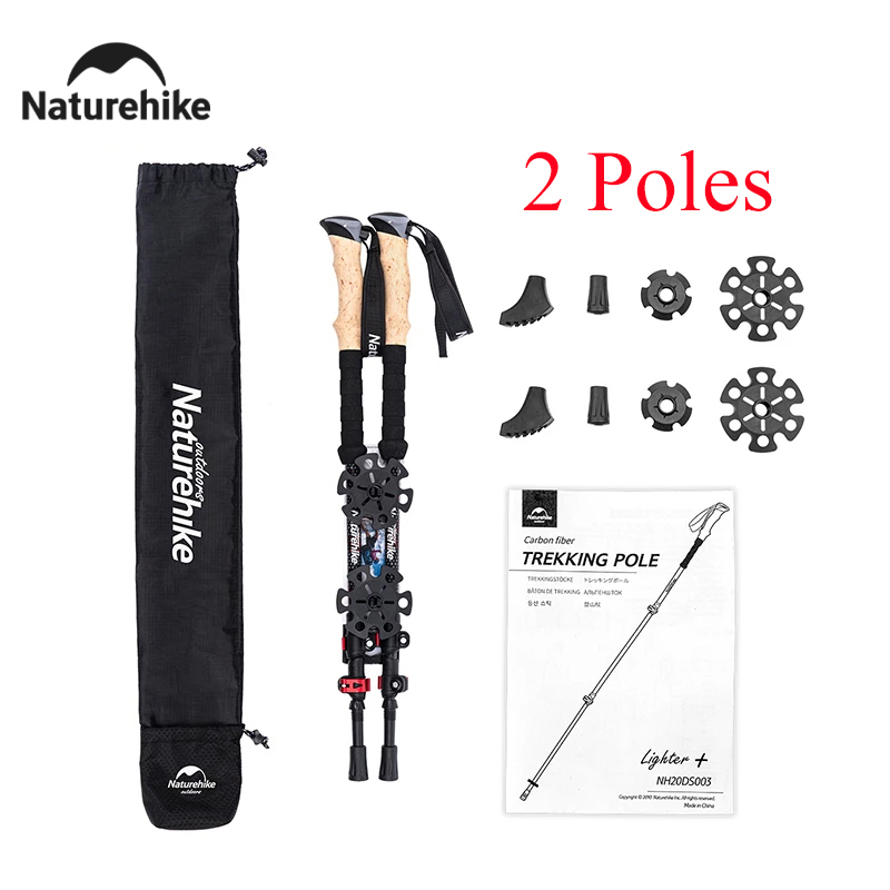 Trekking Pole Carbon - Naturehike Trekkingstöcke, 2-polig, ultraleicht, aus Kohlefaser,