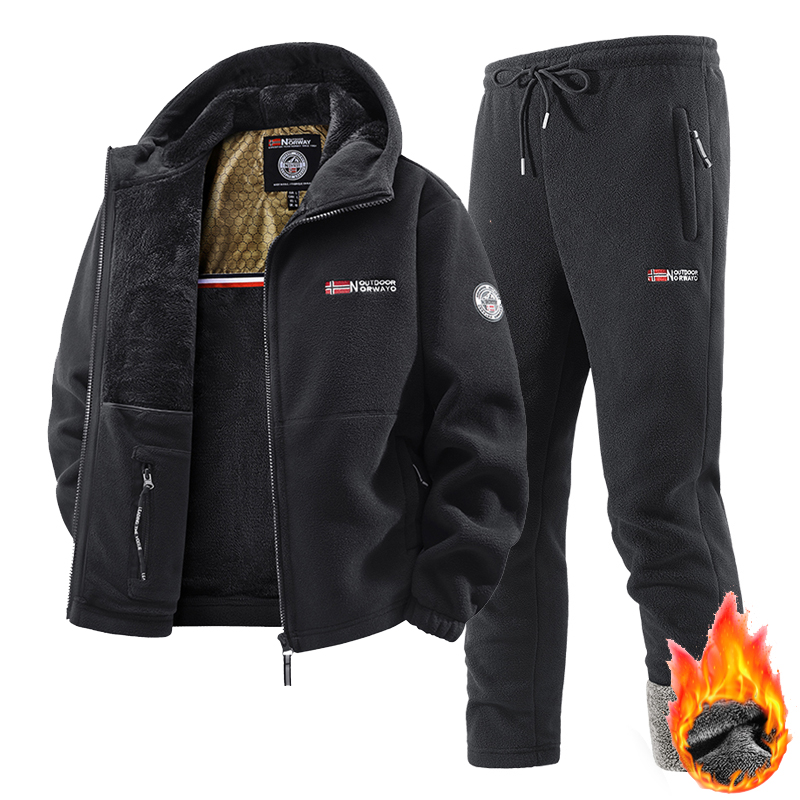 Running Gear Jacket - Neues Winter-Sportbekleidungs-Set für Herren: Retro-Trainingsanzug mit