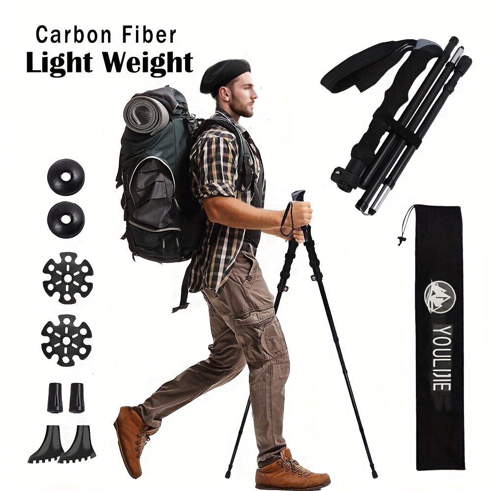 Trekking Pole Carbon - 2er-Pack leichte, zusammenklappbare Stöcke aus 100