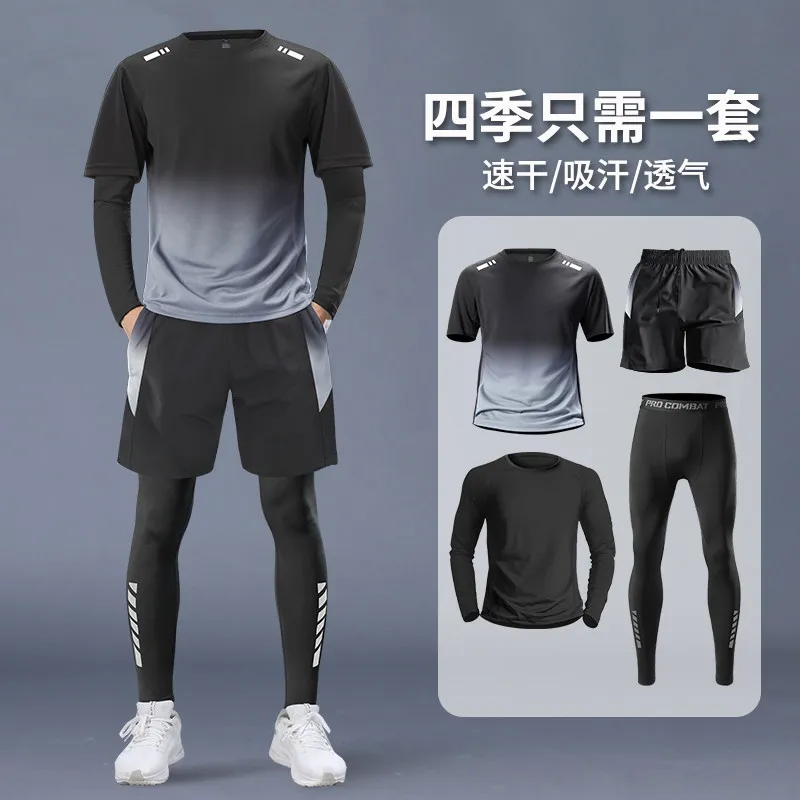 Running Gear - Herren 4-Teiliges Sportset - Professioneller Schnelltrocknender