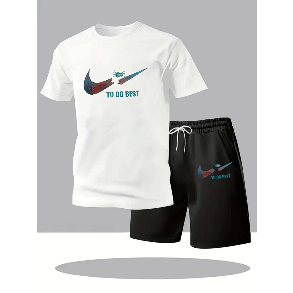 Running Gear - Neue Sommer-Sportbekleidung Herren-Anzug Mode Zweiteiliges Sport-Fitness-Lauf-Set