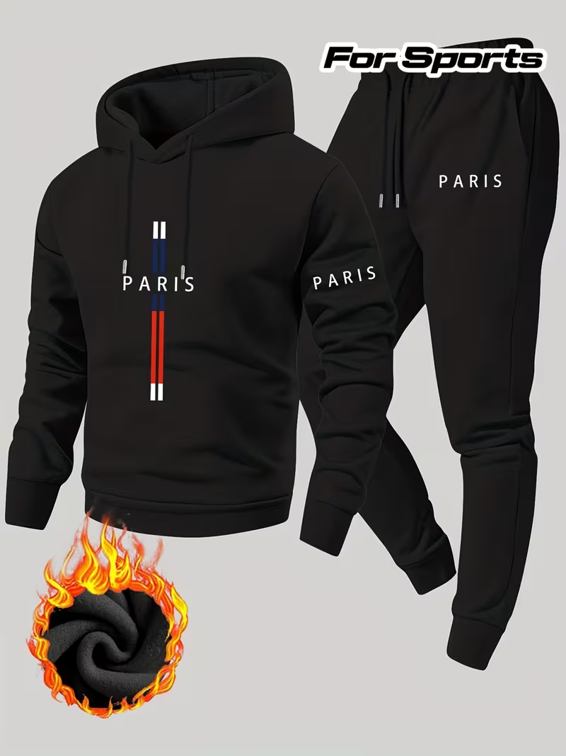 Running Gear Winter Men - Herren Urban Casual Zweiteiler Set Kapuzenpullover