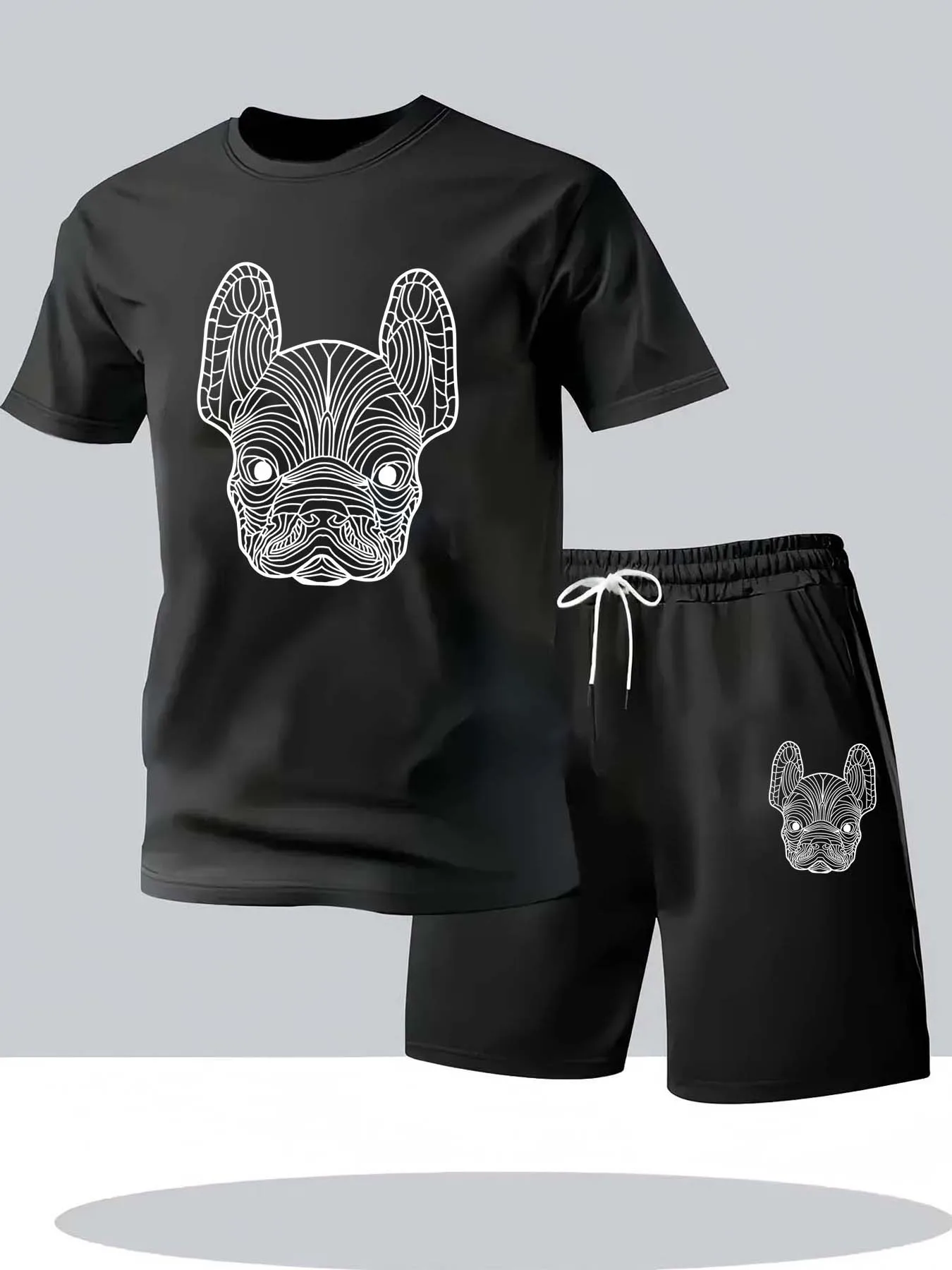 Running Gear - Sommer Herren Schnelltrocknendes Freizeit-Kurzarm-T-Shirt und Shorts